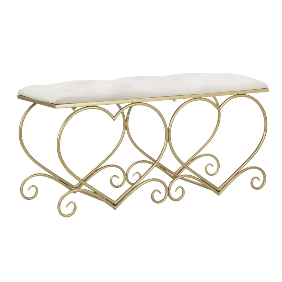 Ławka HEART CREMA 105 37,5 51,5 cm